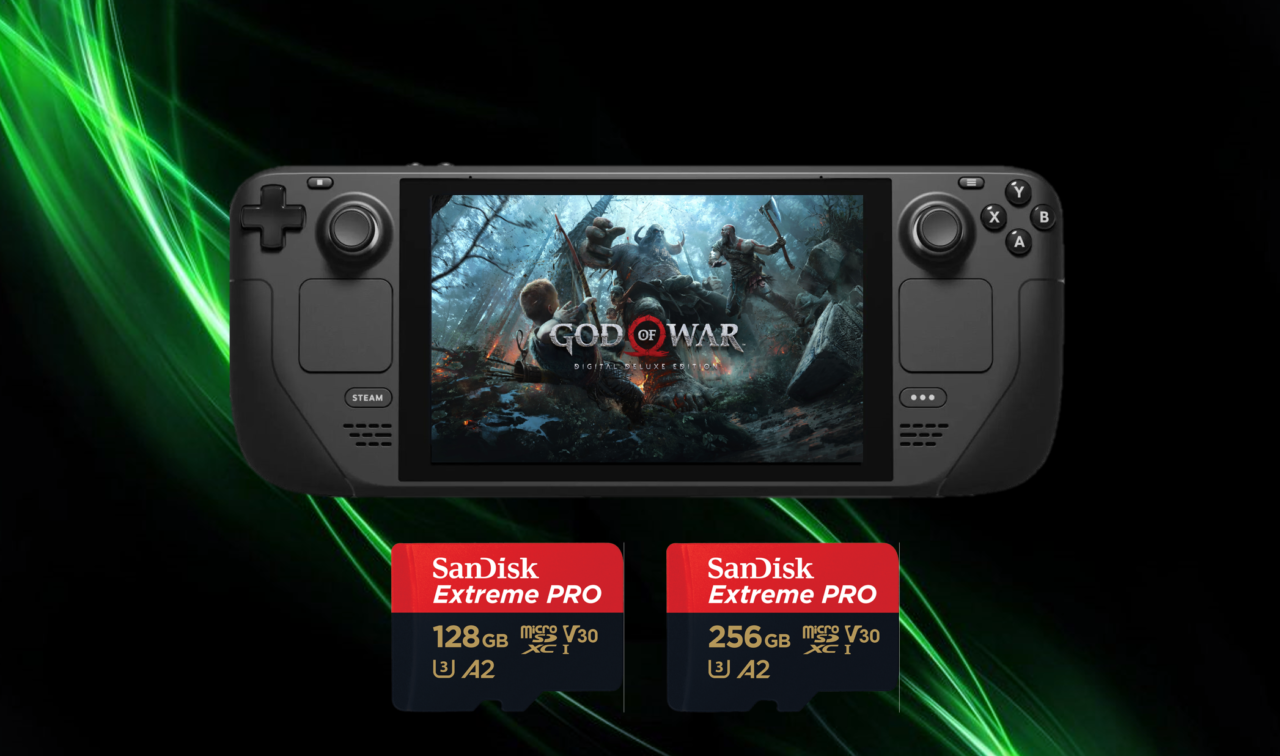 Ga het avontuur aan in God of War met jouw Steam Deck en SanDisk Extreme Pro micro SD kaart.