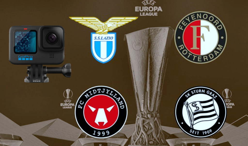 Feyenoord zal het opnemen tegen Lazio Roma, FC Midtjylland en Sturm Graz in de Europa League. Neem het op met de GoPro Hero 11.