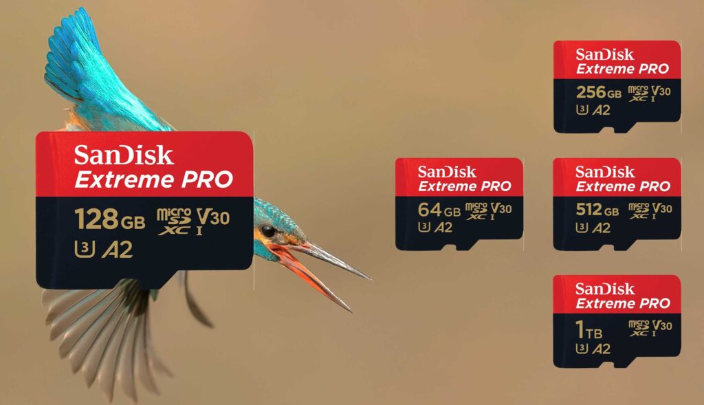 The SanDisk Extreme Pro micro SD card is available in many storage capacities.